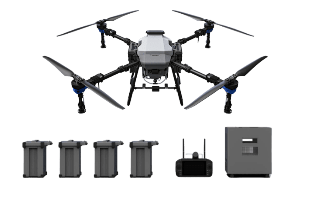 TopXGun FP600 dron agrícola totalmente equipado con 4 baterías